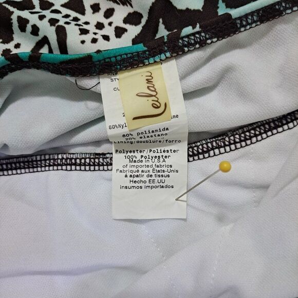 Leilani Women's Tankini Top Animal Print Blue Travel Vacation Beach Top Sz 6 - Picture 6 of 9